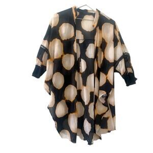Beate Heymann Street Couture Sheer Printed Tunic Top Size US 8